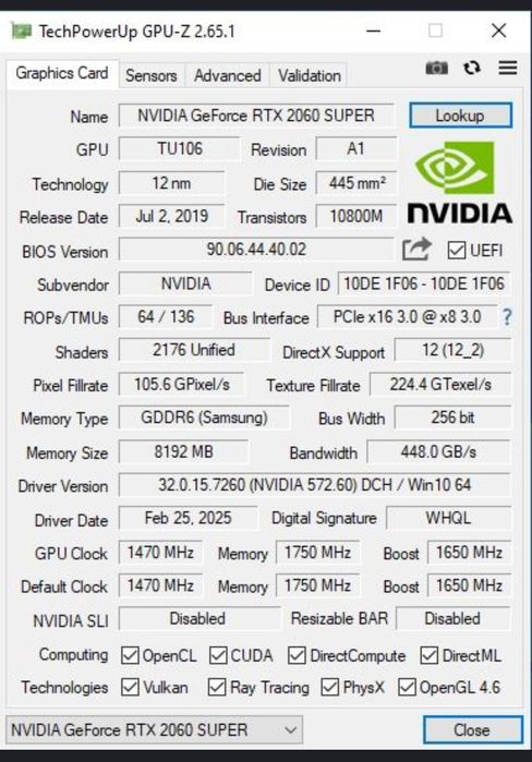 RTX 2060super palit dual