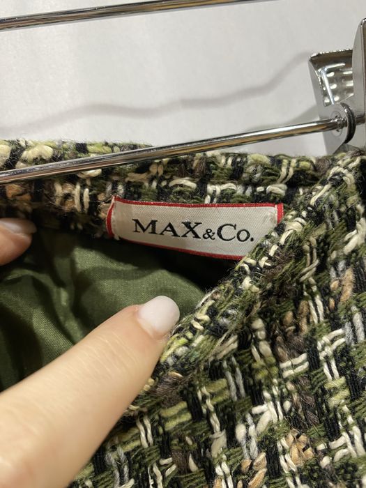 Мини пола от вълнен туид Max & Co в зелено