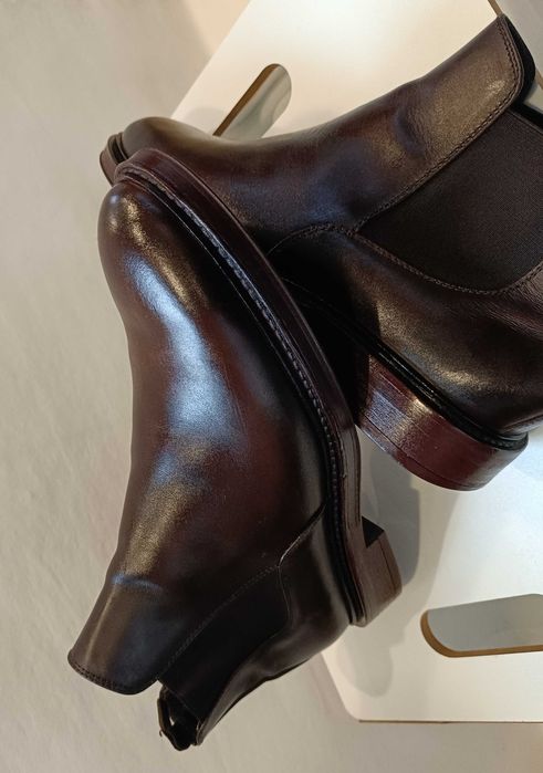 Ghete chelsea 40.5 41 plain toe Massimo Dutti piele naturala moale