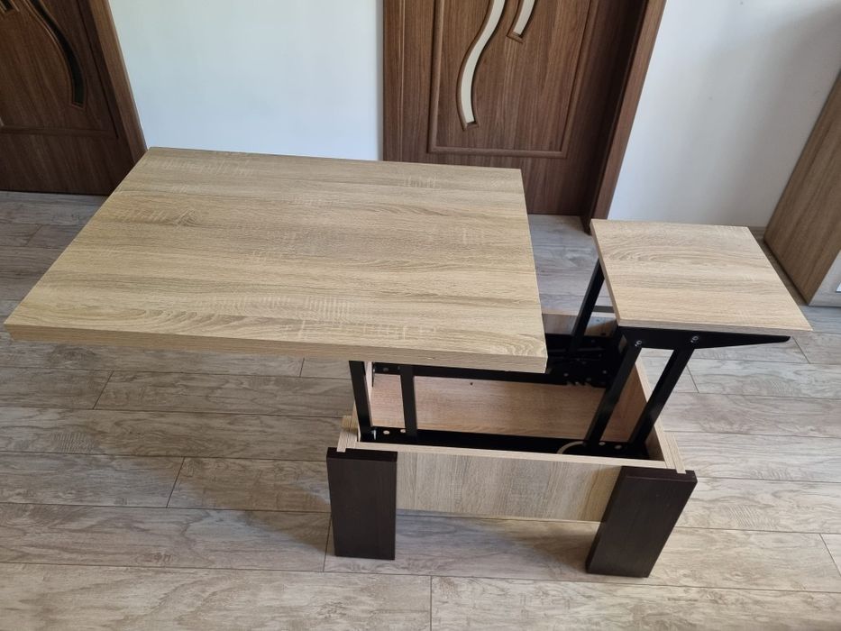 Masa extensibila pentru living - stejar sonoma si wenge
