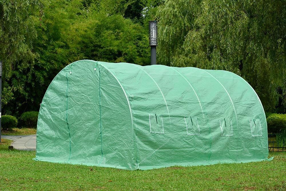 Solar gradina cu schelet metalic 6 x 3 m cu ferestre de aerisire