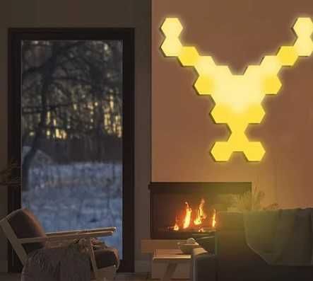 Многоцветни RGB лампи с тъч контрол за декорация на стена - 6 броя