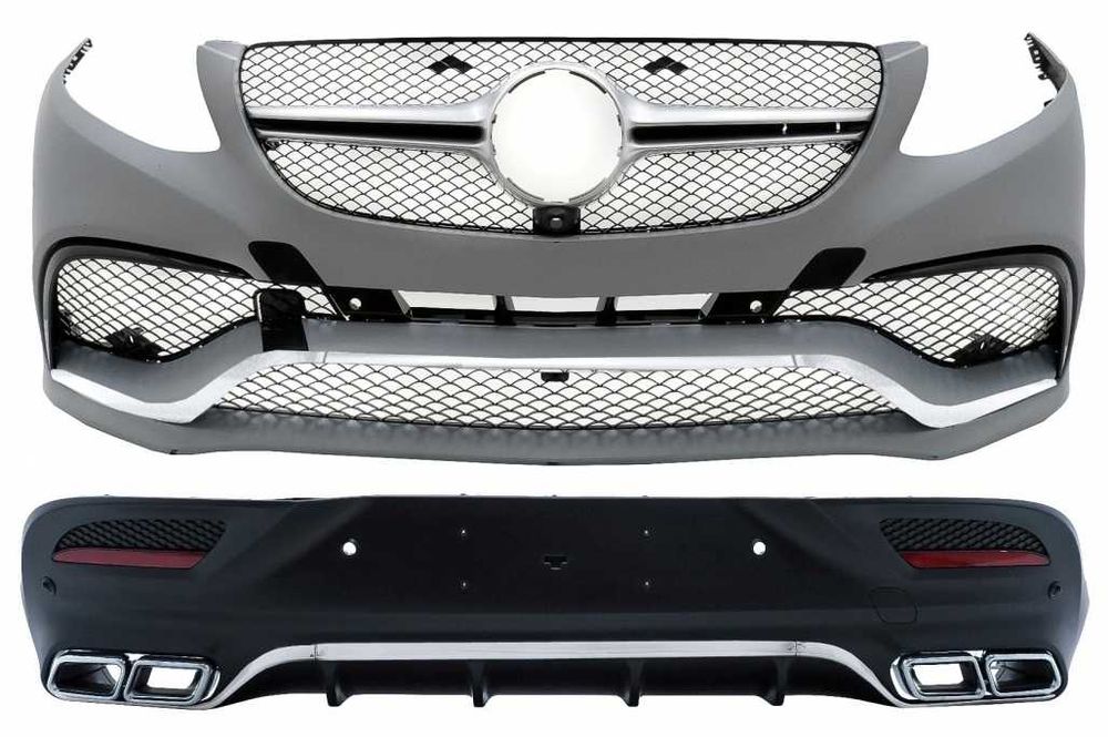 Pachet Exterior Bara fata si Difuzor Mercedes GLE C292 Coupe (2015-2019) GLE63 Design Crom