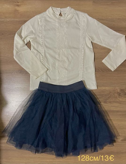 Нови поли, рокля, сукмани дънки, ученически чорапи 116, 122,128см