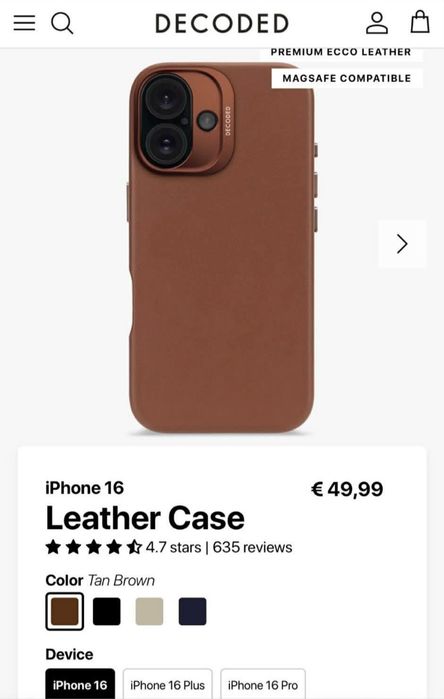 Кожен калъф iphone 16 / Leather Case iPhone 16