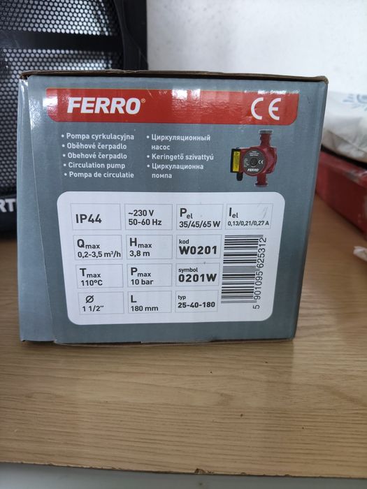 Vand pompa de circulație Ferro 25 40 180