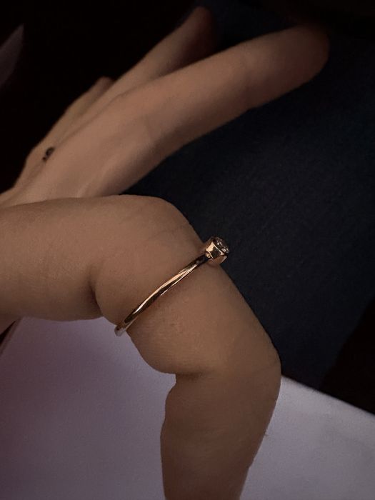 Inel aur rose marimea 50 cu diamant