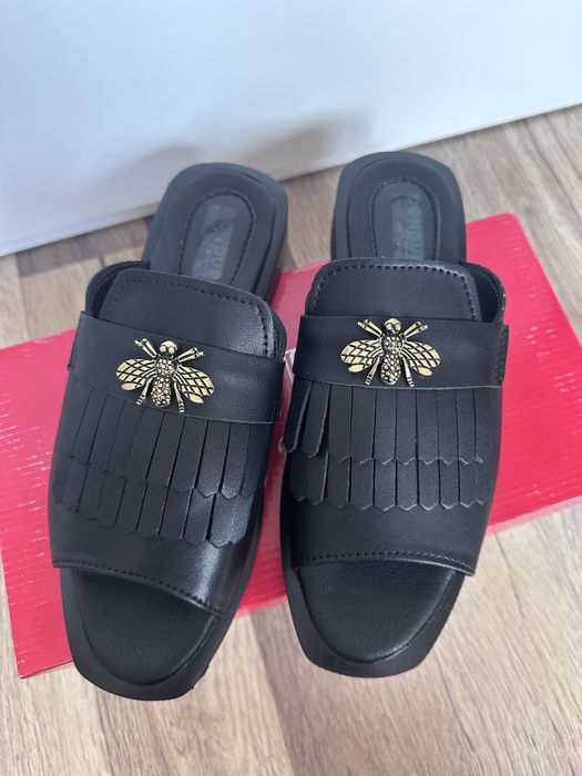 Papuci cu talpă joasă piele naturală damă