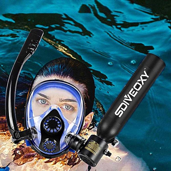 0.5L бутилка за гмуркане + маска до 10 мин гмуркане под вода