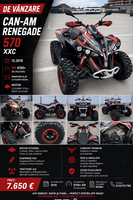 Can-am Renegade 570 xxc Craiova • OLX.ro