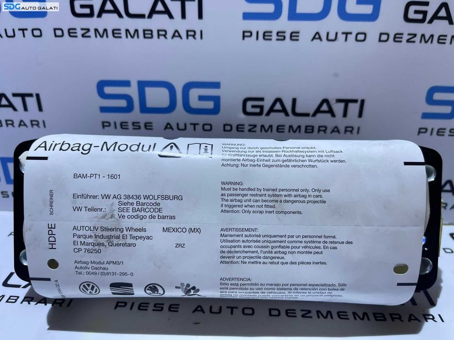 Airbag Pasager Volkswagen Golf 6 Break Combi 2008 - 2013 Cod 608104402A  [L7793]