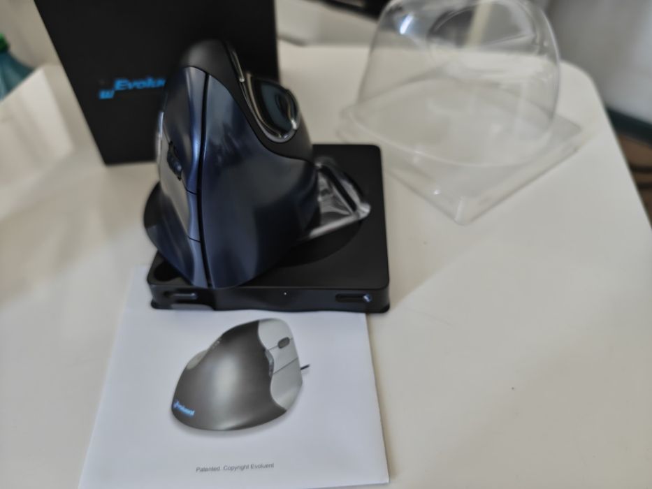 Mouse Evoluent Vertical Mouse 4 Right VM4RW, Optic, Bluetooth, Wireless, 2800 DPI, 7 butoane, Negru-Albastru