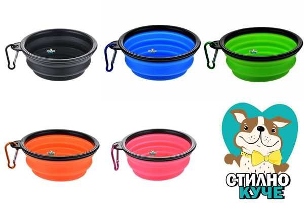 Сгъваема купа за куче с катарама Кучешка купа за вода/храна