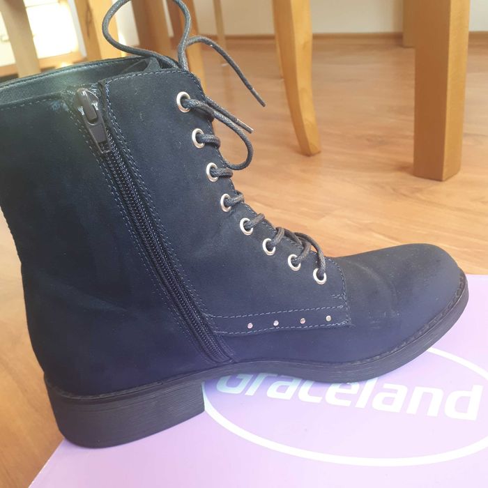 Боти/ Кубинки тъмносин велур, отл.съст, 40 номер