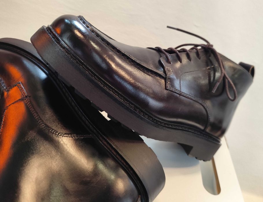 Ghete lace up 44 split toe Massimo Dutti NOI piele naturala negru