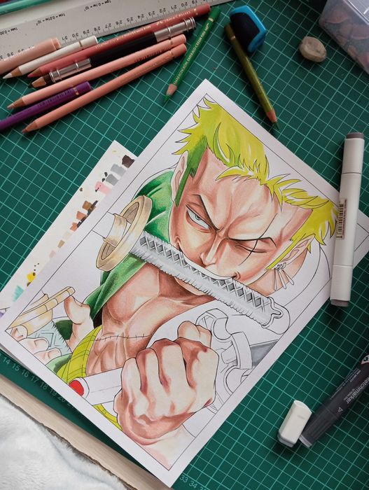 Аниме рисунки / One Piece, Demon slayer ,Формат А4+ рамка