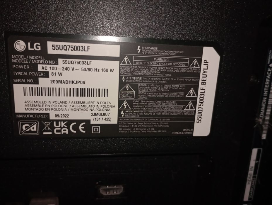 Televizor LG 4K display spart funcționează