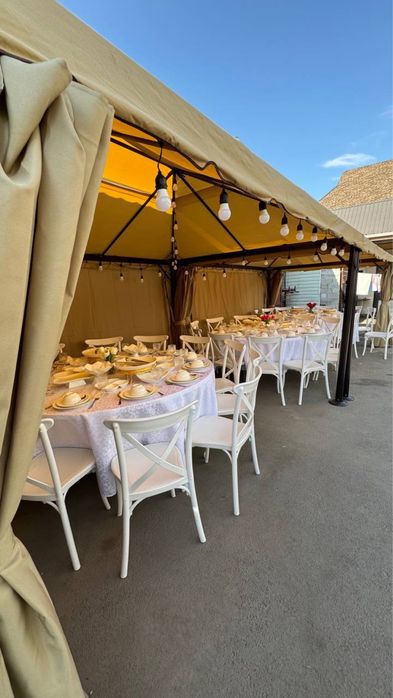 Аренда шатер, посуда, стол, стулья