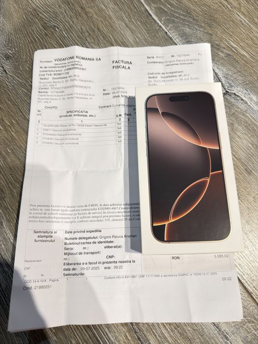 Iphone 16 pro 100% baterie / factură-garanție