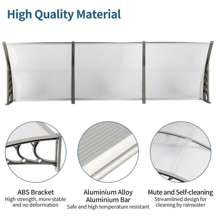 Поликарбонатен навес, тента 296/90см