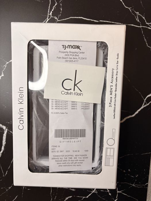 Set Cadou Calvin Klein Original – Curea + Portofel + Cataramă | Nou cu bon