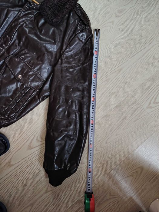 VINTAGE Cooper Leather Bomber A-2 Jacket 38R Sherpa Lined Brown