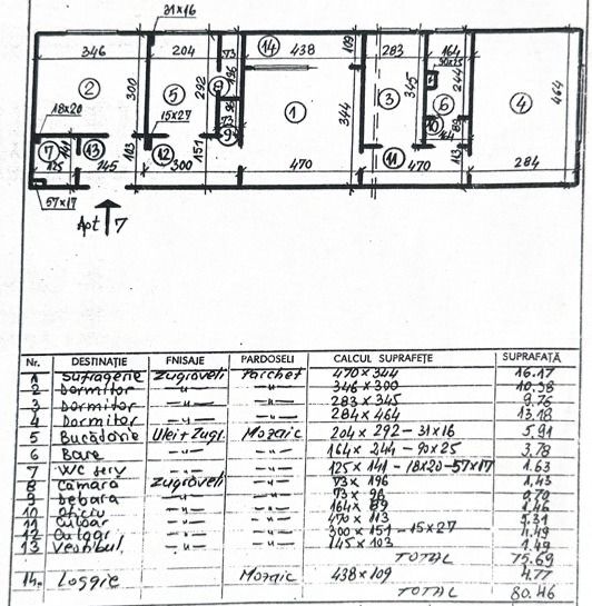Apartament 4 camere | Apusului – Sector 6 | Etaj 1 | Bloc reabilitat | 76 mp