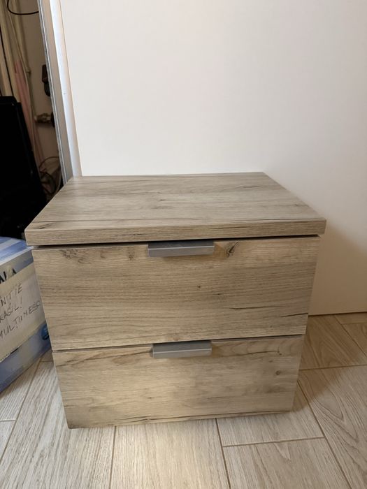 Set Pat din pal 160* 200 + dulap usi culisante + noptiera