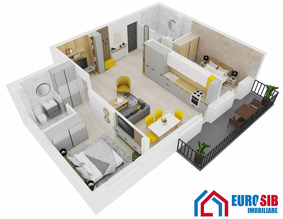 Apartament 3 camere, 2 bai, Sibiu, Selimbar, Cartier Doamna Stanca — fotografia 3