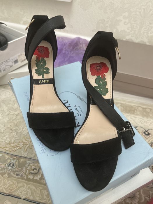 Туфли, замшевые, черные