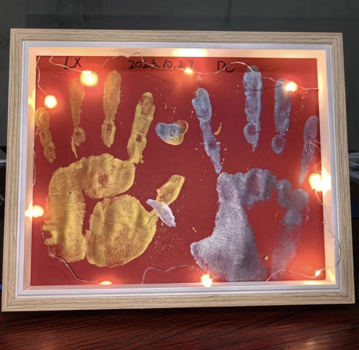 фоторамка с подсветкой и краской