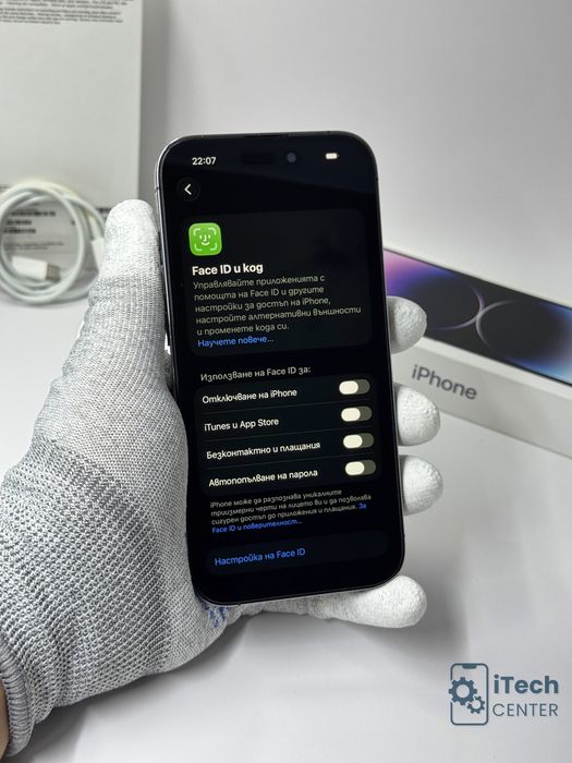 iPhone 14 Pro, 256GB, Purple, 100% батерия, ОТЛИЧЕН, ГАРАНЦИЯ!