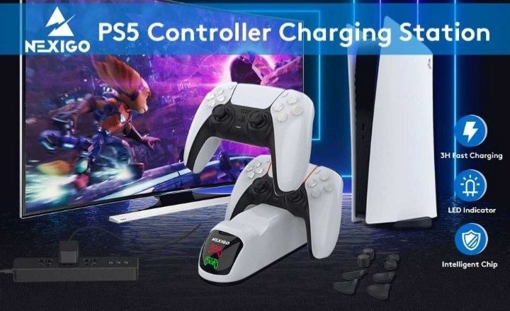 Dublu incarcator controller fast charge psp 5 ps 5 PlayStation 5 led