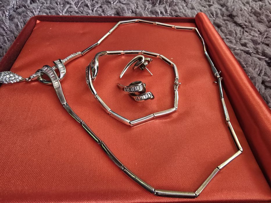 Set elegant argint 925, colier, bratara si cercei