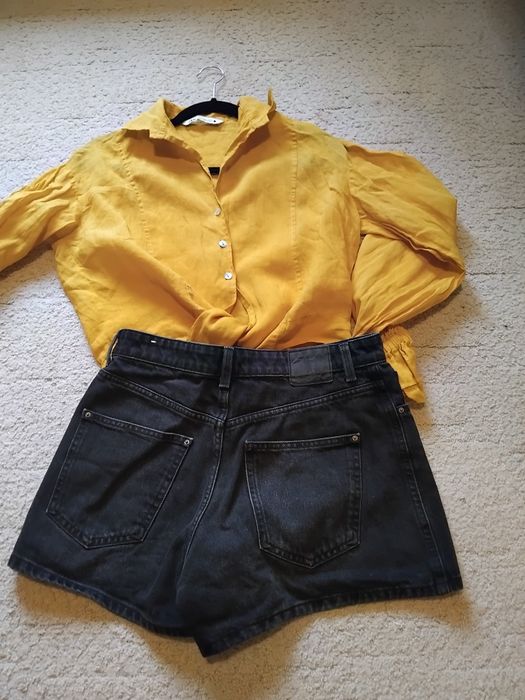 Сет ленена риза и дънкови панталонки ZARA
