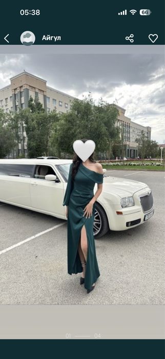 Вечернее платье зеленое изумруд длинное