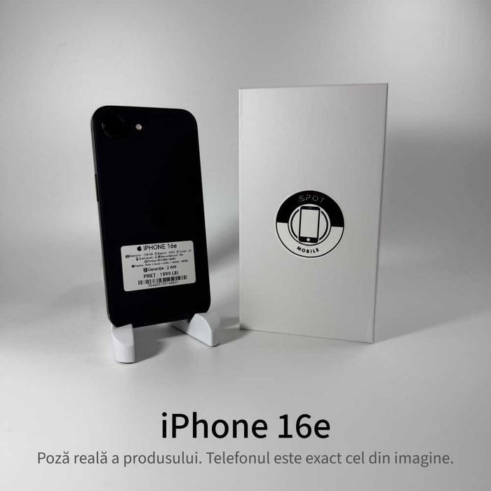 ispotmobile.ro iPhone 16e 128GB Black Garanție 2 ani