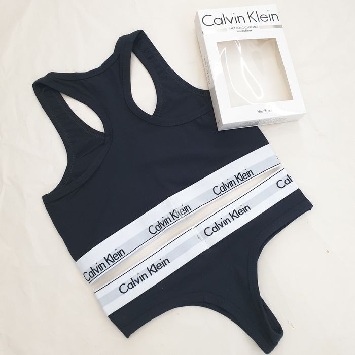 Set bustiera si chilot CK Negru, S