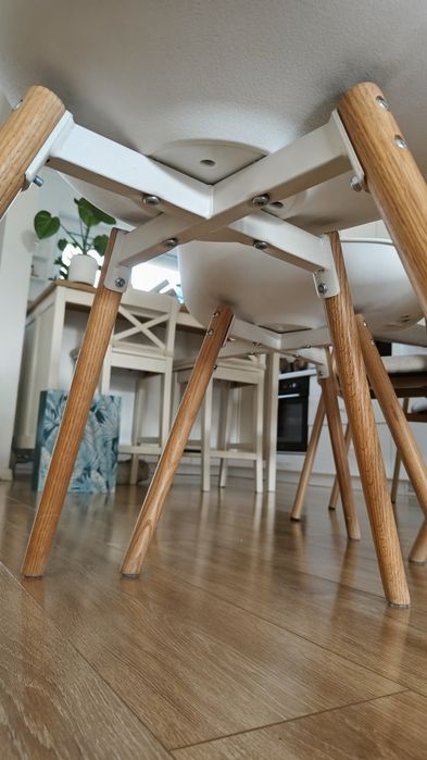 Scaun bucătărie/dinning KASTRUP alb/stejar natur