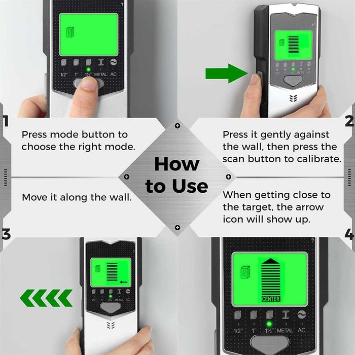 Сканер для поиска и обнаружения деревянных балок, труб, проводов тока