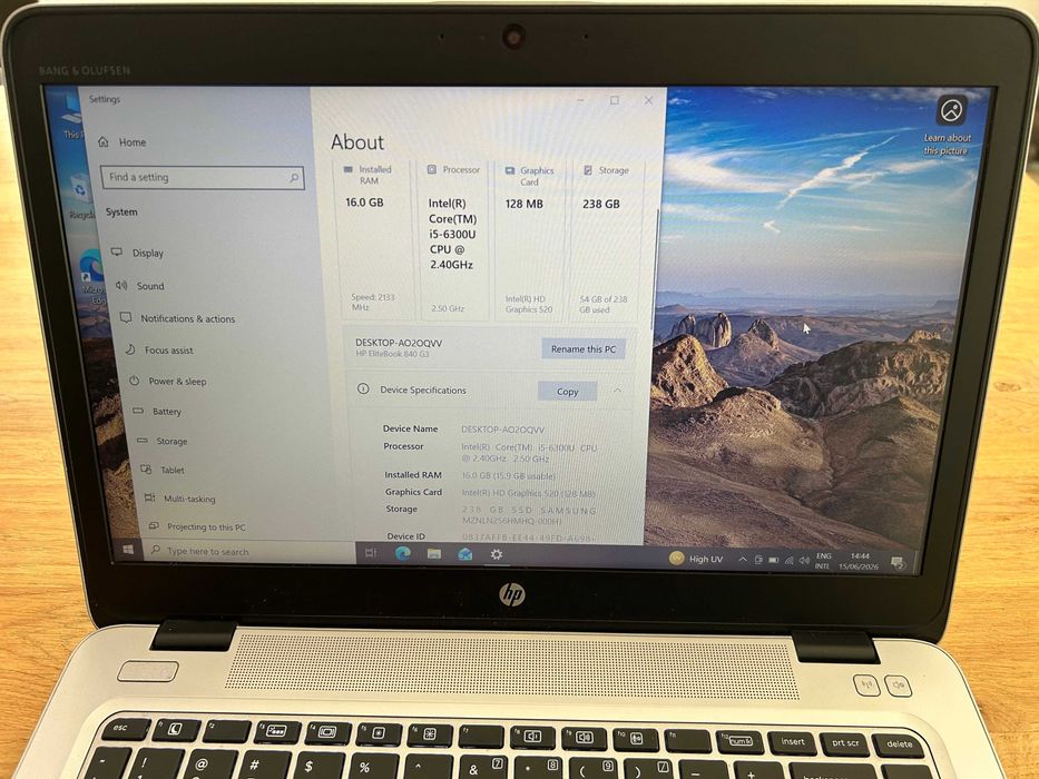 Laptop HP Elitebook 840 G3, i5, 16GB RAM, 256GB SSD M.2, baterie noua-tine peste 6 ore