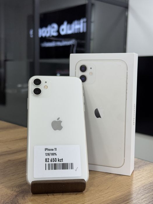 iPhone 11•128GB/100%White Айфон 11•128ГБ/100%Ақ