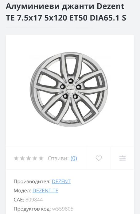 Перфектни джанти Dezent BMW/VW/Tesla 5x120