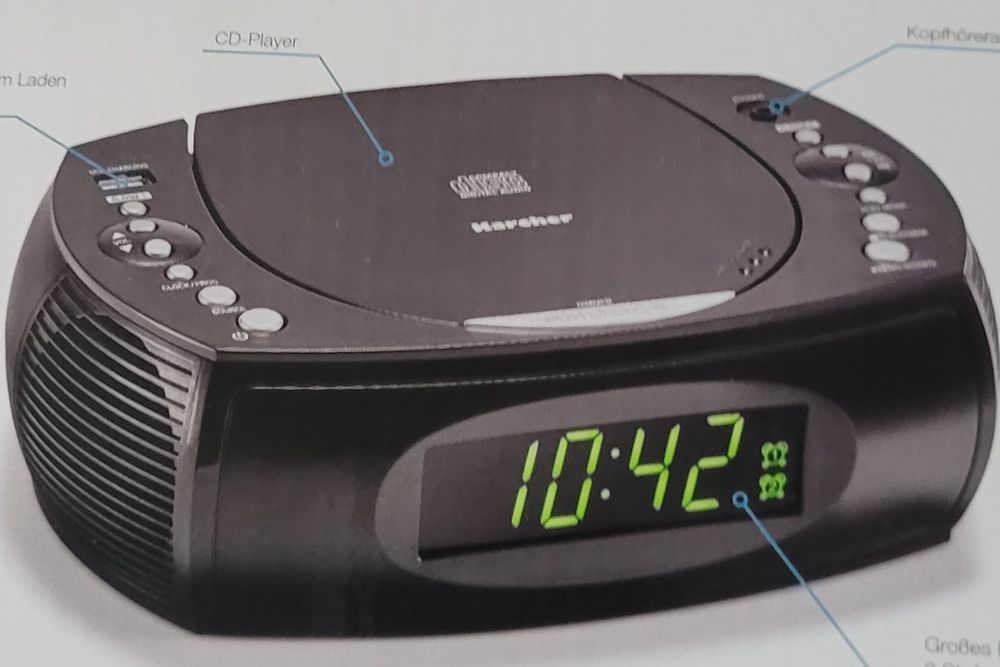 Aparat radio Karcher cu ceas Cd/Usb/