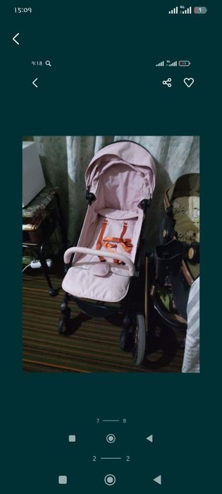 Коляска детская розовая