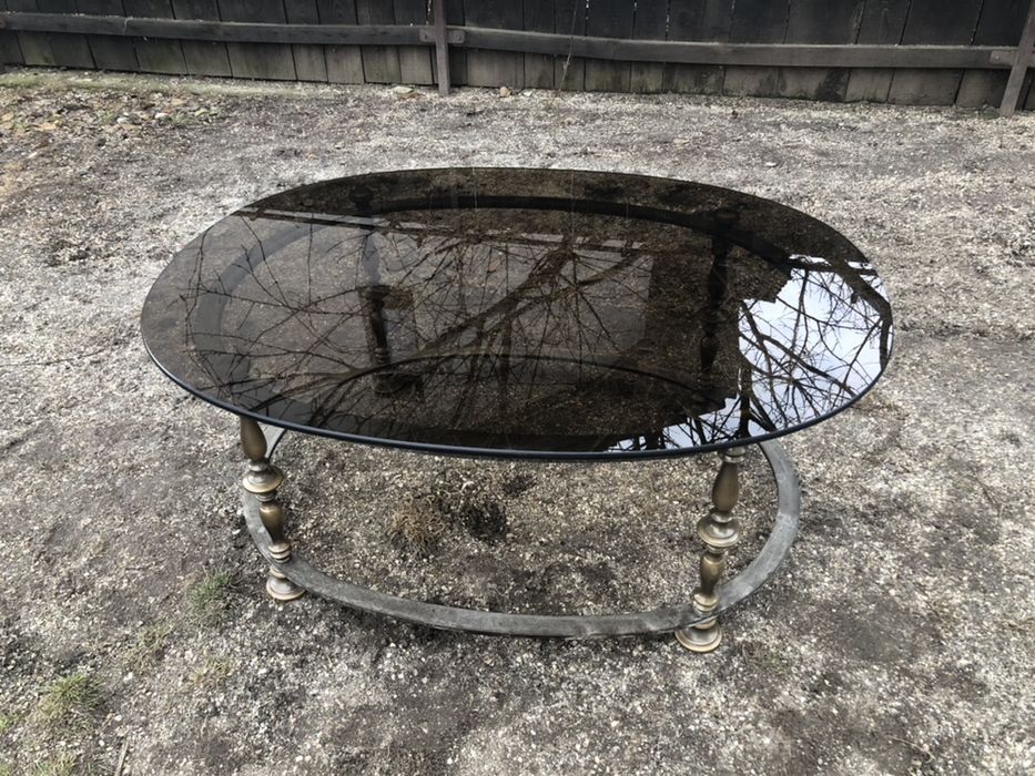 Masa de living masiva fier + sticla 50kg