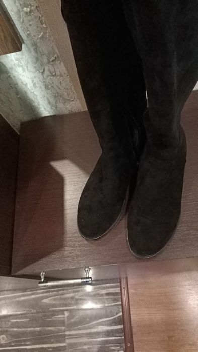 Замшевые ботфорты