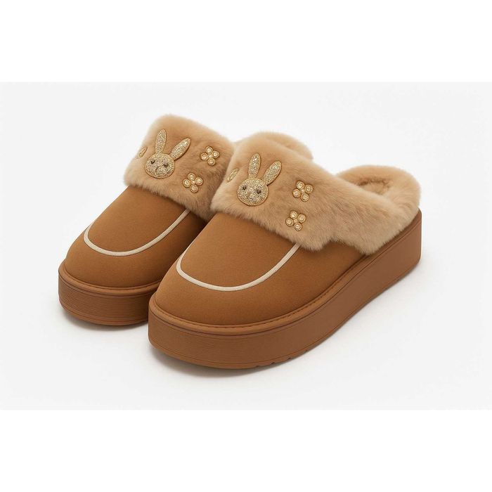 Papuci de casa, caldurosi, cu interior imblanit si talpa antiderapanta