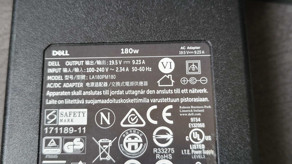 DELL 180W Incarcator AC Adaptor  Leptop 19.5V-9.23A cu pin central