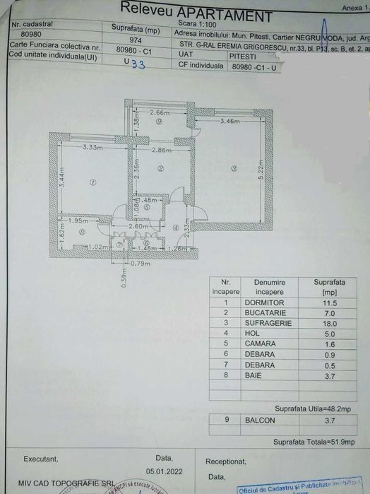 Apartament 2 camere Eremia Grigorescu, etaj 2/4, direct proprietar